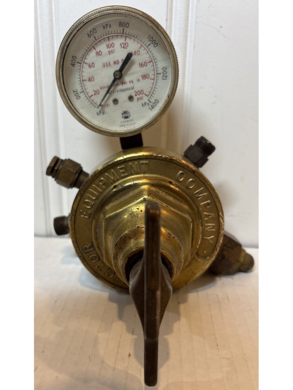 Vintage Brass Victor SR 450 D single stage acetylene Welding regulator USA Made